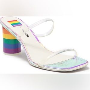 DOLCE VITA Noles Pride Rainbow Block Heel Sandal LGBTQ